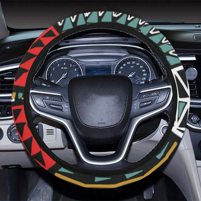 Kente Pattern Print Design 02 Steering Wheel Cover with Elastic Edge