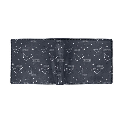 Capricorn Zodiac Pattern Print Design 01 Men's ID Card Wallet