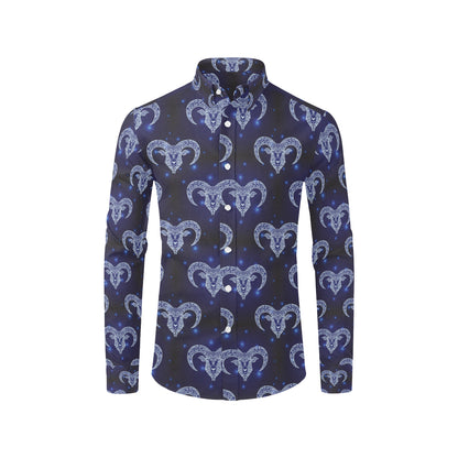 Aries Zodiac Pattern Print Design 01 Men's Long Sleeve Shirt