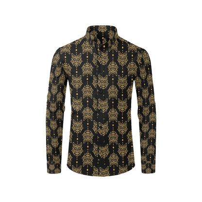 Aztec Wolf Pattern Print Design 04 Men's Long Sleeve Shirt