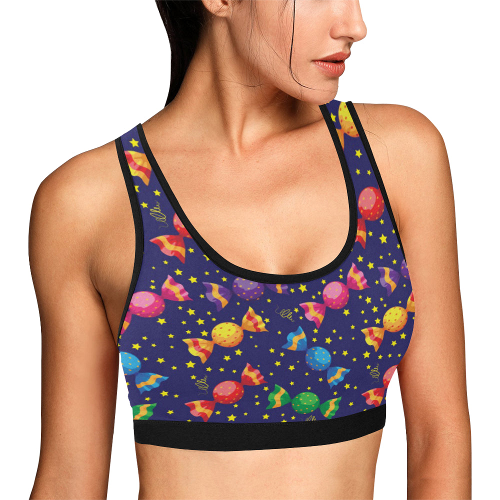 Candy Pattern Print Design CA06 Sports Bra