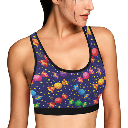 Candy Pattern Print Design CA06 Sports Bra