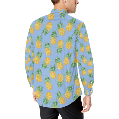 Pineapple Pattern Print Design A04 Men's Long Sleeve Shirt