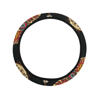 Native American Symbol Pattern Steering Wheel Cover with Elastic Edge