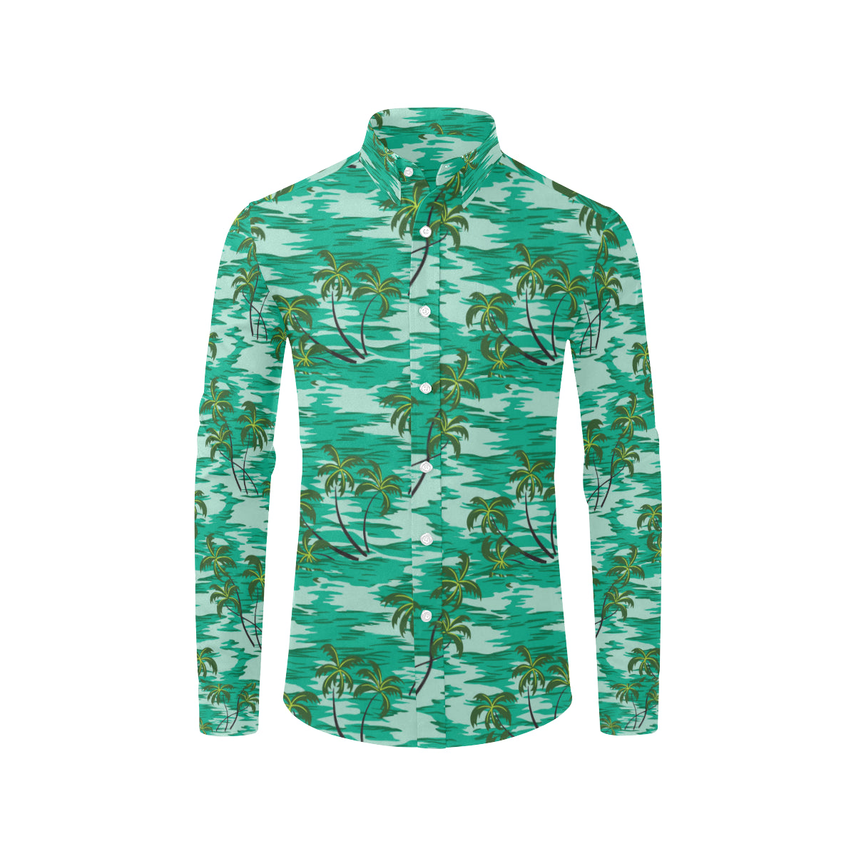 Palm Tree Pattern Print Design A01 Men's Long Sleeve Shirt