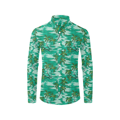 Palm Tree Pattern Print Design A01 Men's Long Sleeve Shirt