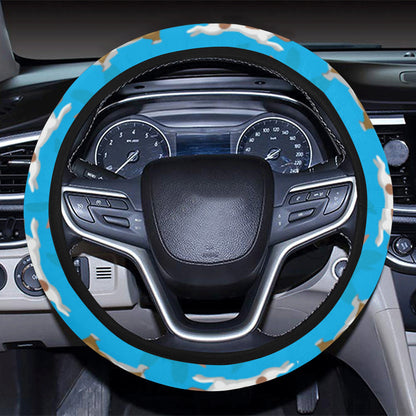 Cardigan Welsh Corgis Pattern Print Design 01 Steering Wheel Cover with Elastic Edge