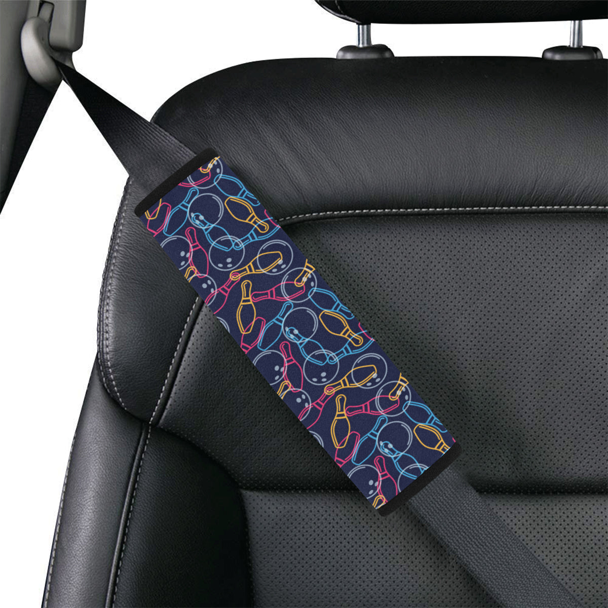 Bowling Pattern Print Design 07 Car Seat Belt Cover