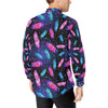 Feather Colorful Boho Design Print Men's Long Sleeve Shirt