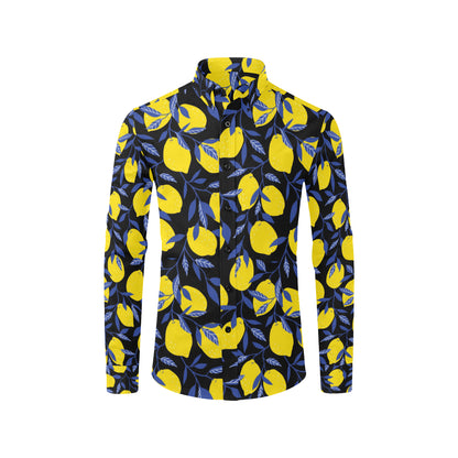 Lemon Pattern Print Design LM01 Men's Long Sleeve Shirt