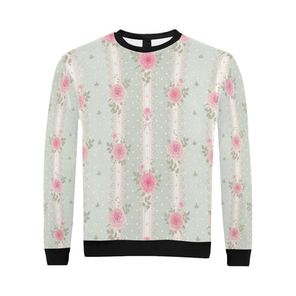 Rose Pattern Print Design RO016 Men Long Sleeve Sweatshirt