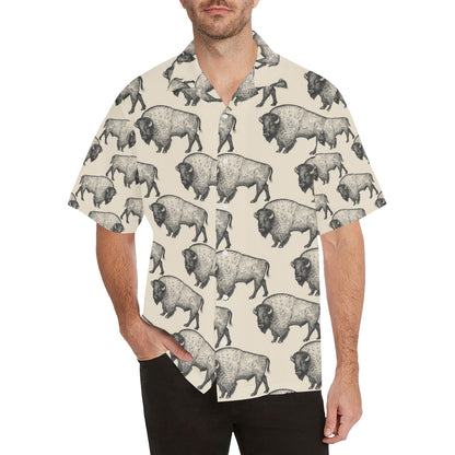 Bison Pattern Print Design 02 Men's Hawaiian Shirt