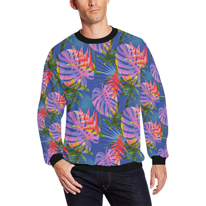 Tropical Flower Pattern Print Design TF025 Men Long Sleeve Sweatshirt