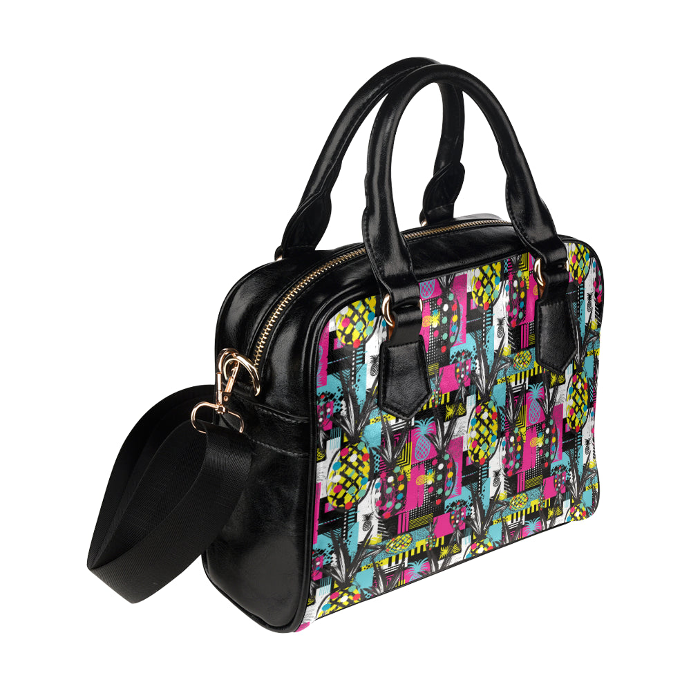 Pop Art Pineapple Pattern Print Design A02 Shoulder Handbag