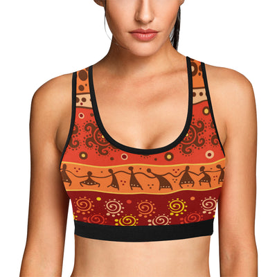 African Pattern Print Design 04 Sports Bra