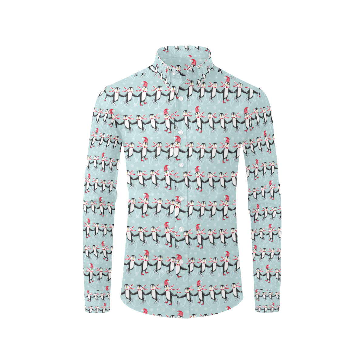 Penguin Sking Design Men's Long Sleeve Shirt