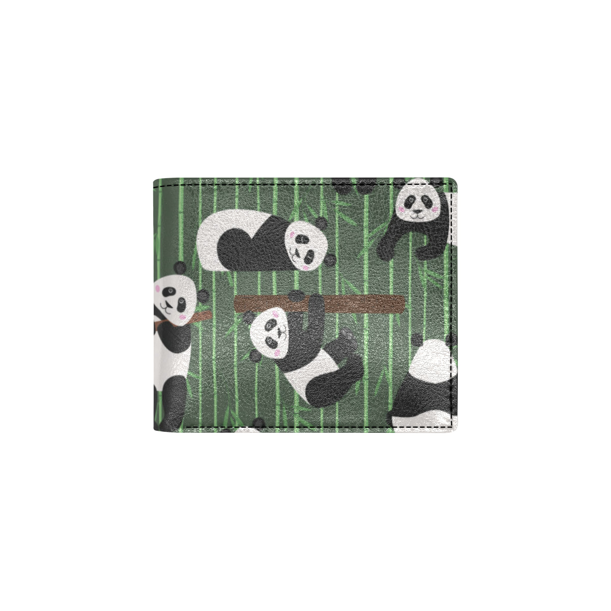 Panda Pattern Print Design A04 Men's ID Card Wallet