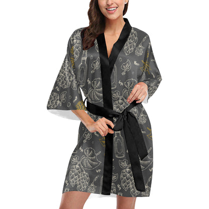 Hope Pattern Print Design 01 Women's Short Kimono