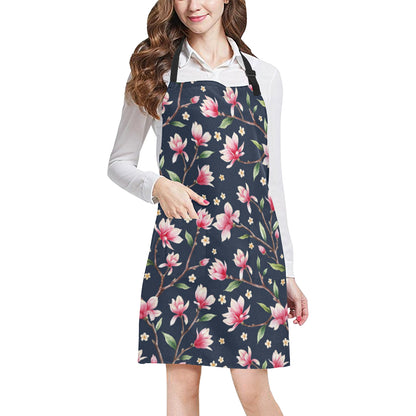 Magnolia Pattern Print Design MAG09 Apron with Pocket