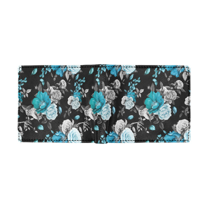 Rose Pattern Print Design A02 Men's ID Card Wallet