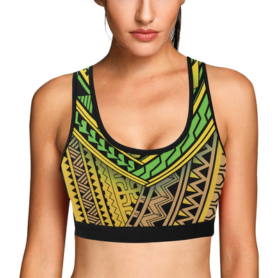 Polynesian Tribal Color Sports Bra