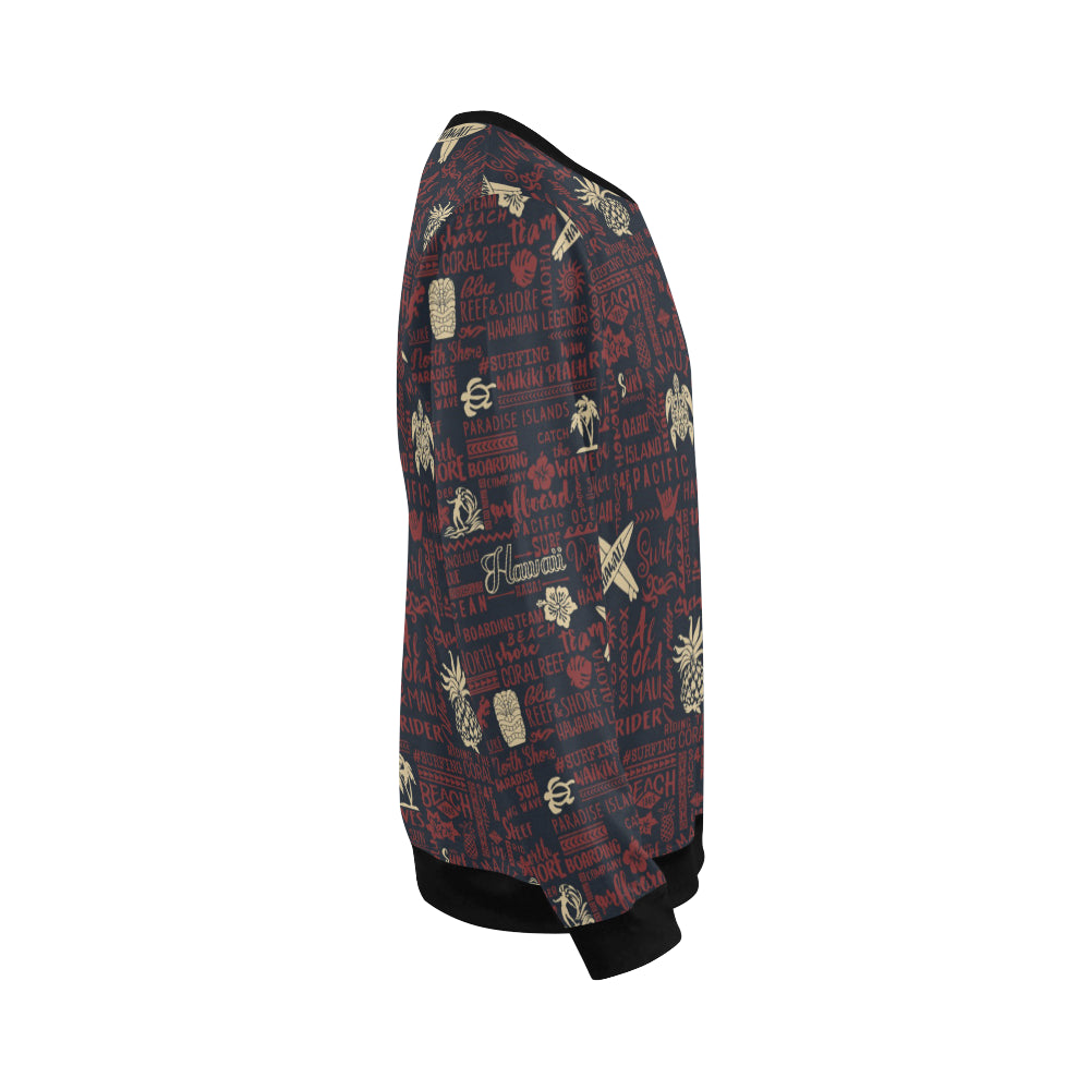 Hawaiian Themed Pattern Print Design H017 Men Long Sleeve Sweatshirt