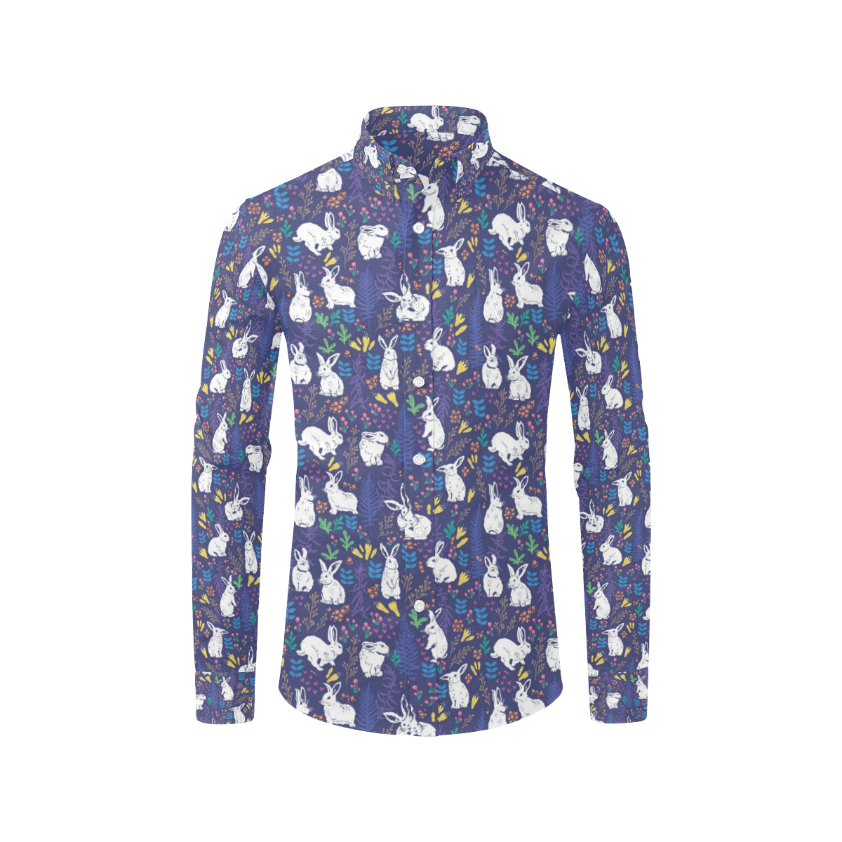 Bunny Pattern Print Design 01 Men's Long Sleeve Shirt