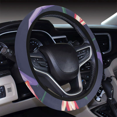 Bird Of Paradise Pattern Print Design BOP015 Steering Wheel Cover with Elastic Edge