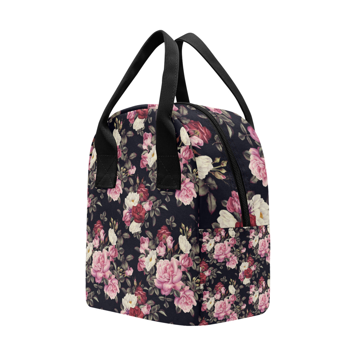 Rose Pattern Insulated Lunch Bag