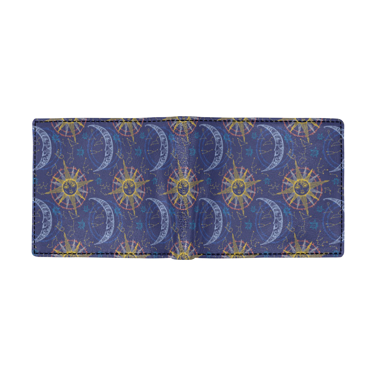 Celestial Moon Sun Pattern Print Design 01 Men's ID Card Wallet