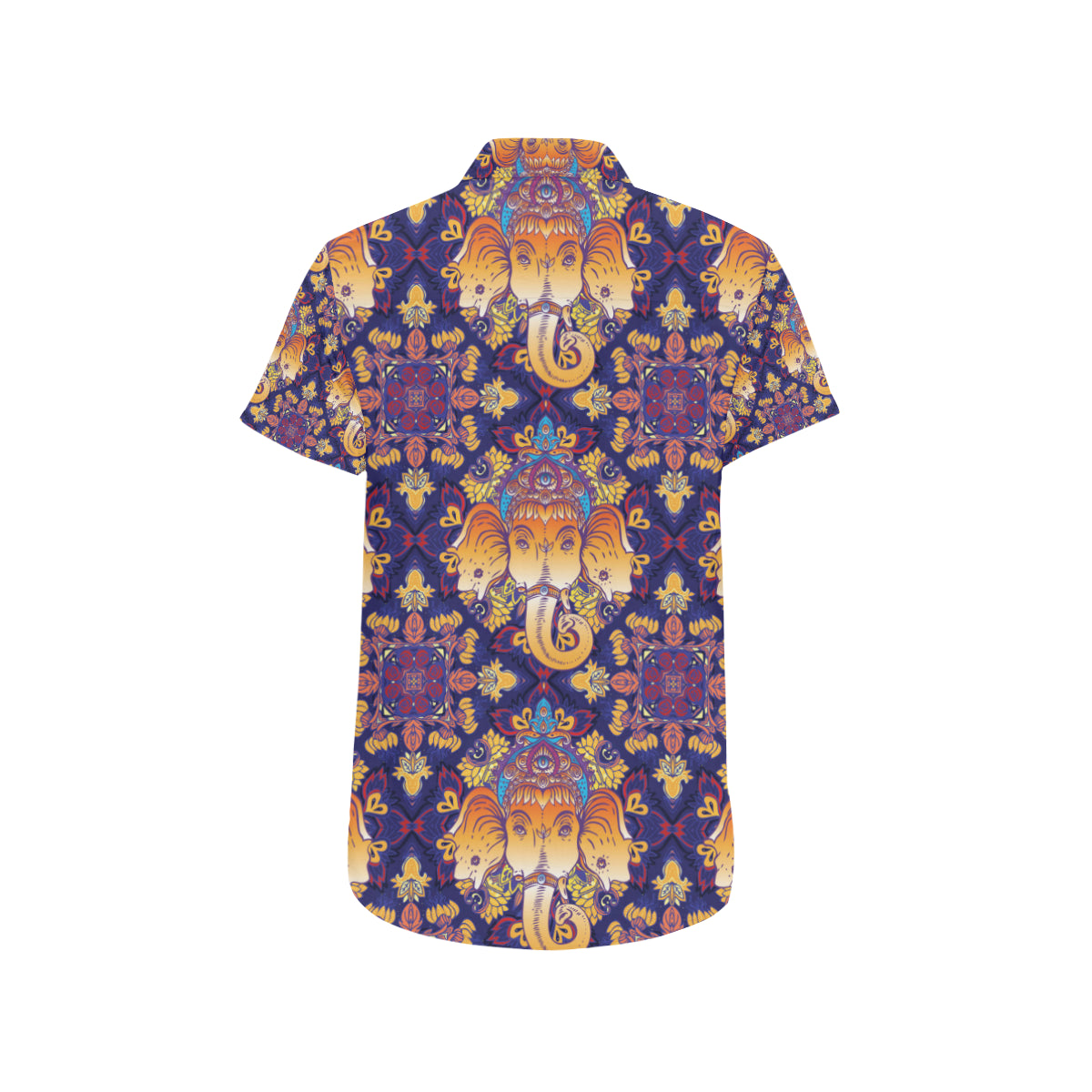 Ganesha Pattern Print Design 01 Men's Short Sleeve Button Up Shirt