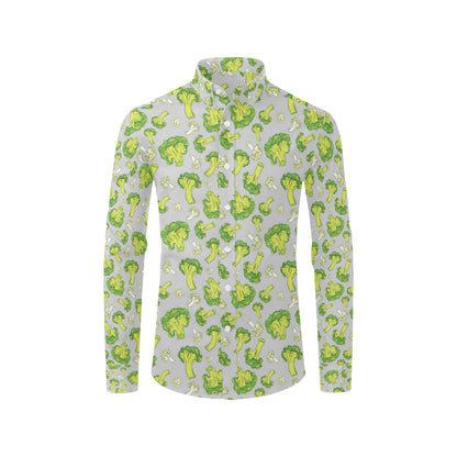 Broccoli Pattern Print Design 03 Men's Long Sleeve Shirt
