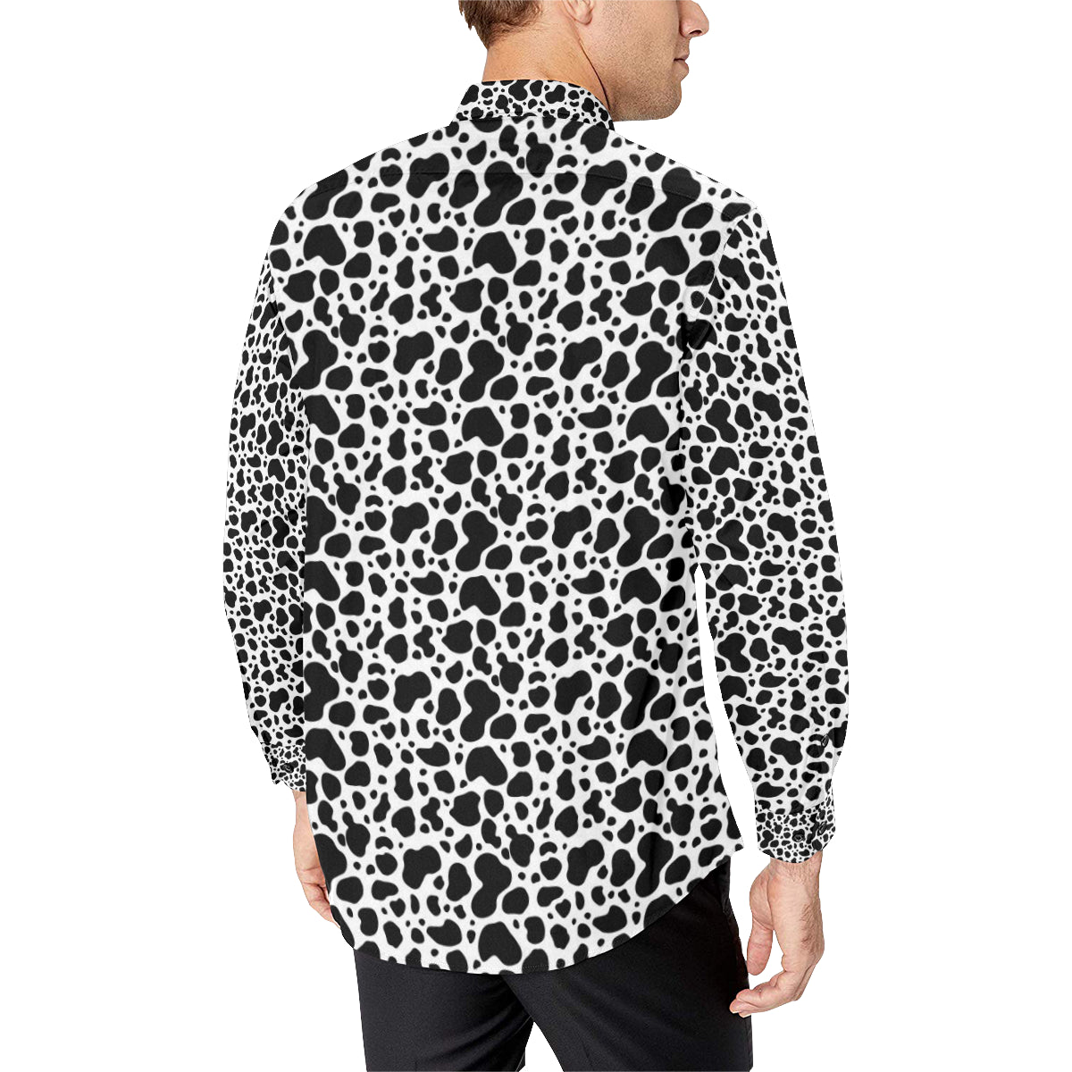 Cow Skin Pattern Print Design 04 Men's Long Sleeve Shirt