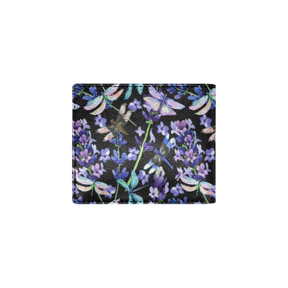 Lavender Dragonfly Pattern Print Design LV03 Men's ID Card Wallet