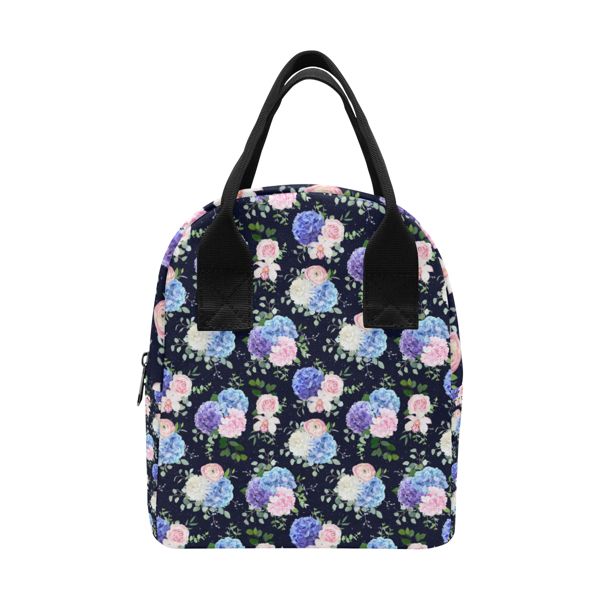 Hydrangea Pattern Print Design HD01 Insulated Lunch Bag