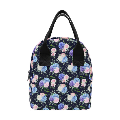 Hydrangea Pattern Print Design HD01 Insulated Lunch Bag