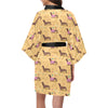 Dachshund Pattern Print Design 07 Women's Short Kimono