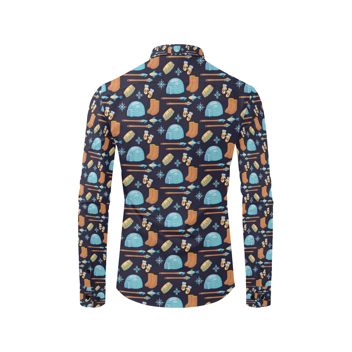 Eskimo Pattern Print Design 02 Men's Long Sleeve Shirt