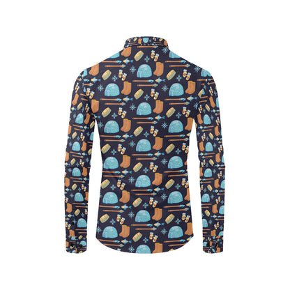 Eskimo Pattern Print Design 02 Men's Long Sleeve Shirt