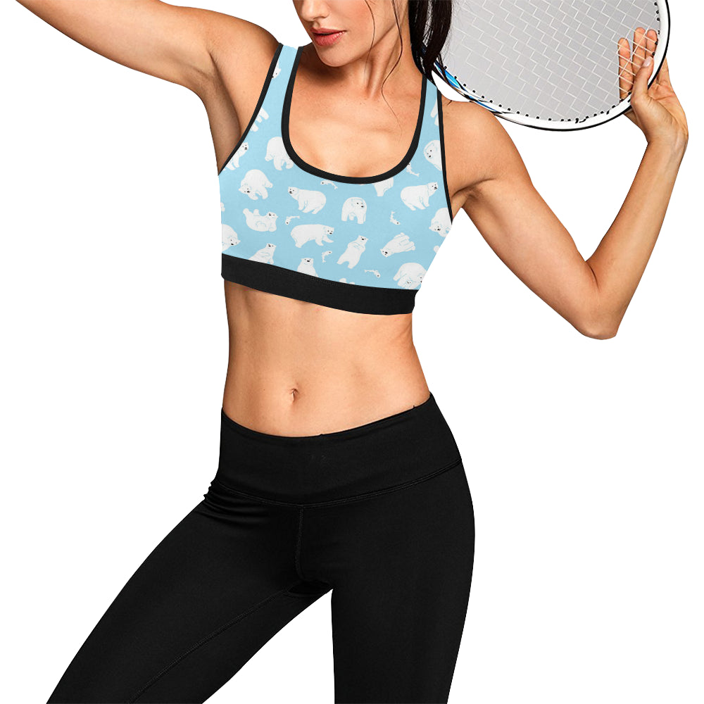 Polar Bear Pattern Print Design PB01 Sports Bra