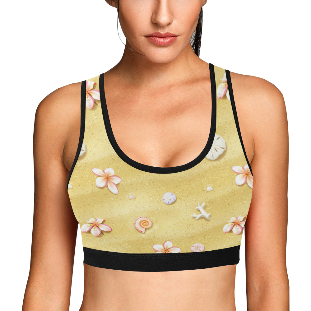 Beach Theme Print Sports Bra