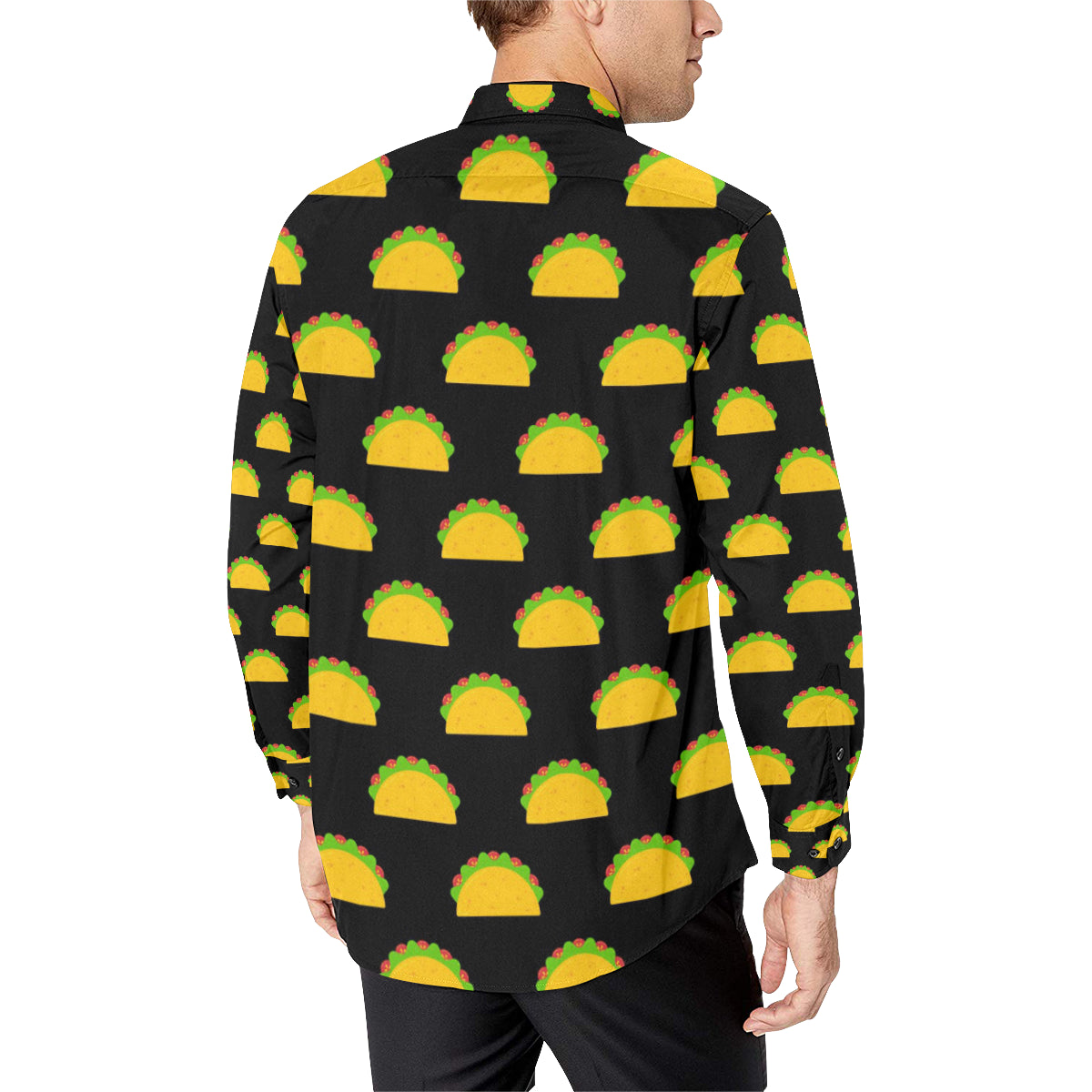 Taco Pattern Print Design TC06 Men's Long Sleeve Shirt