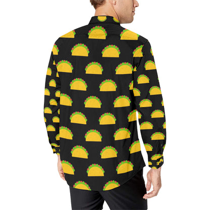 Taco Pattern Print Design TC06 Men's Long Sleeve Shirt