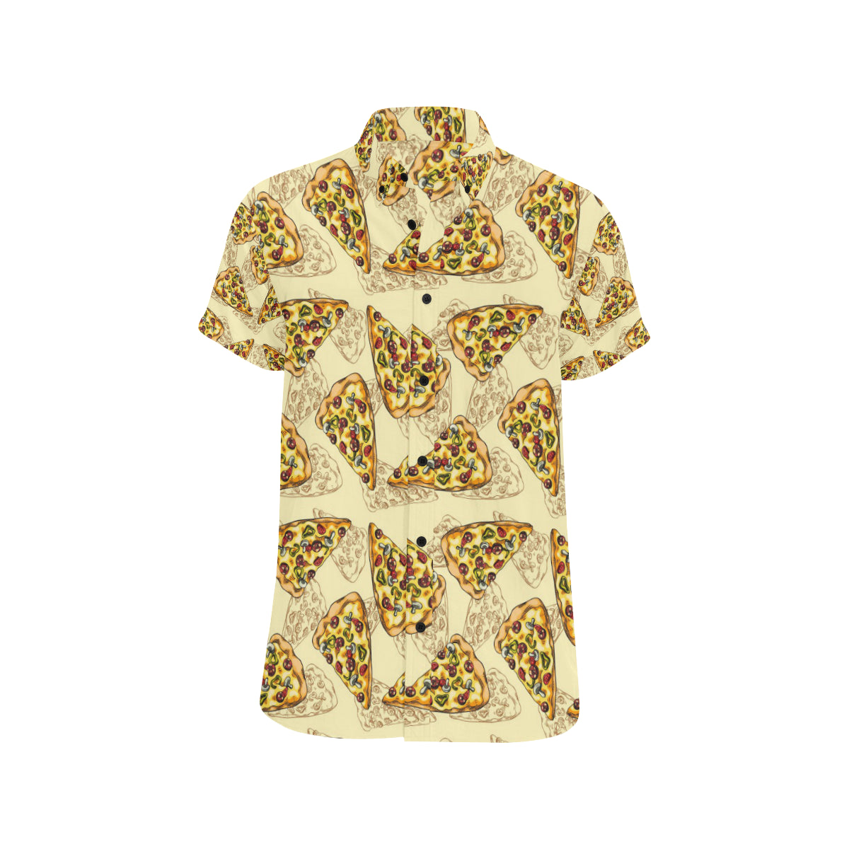 Pizza Pattern Print Design A01 Men's Short Sleeve Button Up Shirt