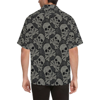 Paisley Skull Pattern Print Design A01 Men's Hawaiian Shirt