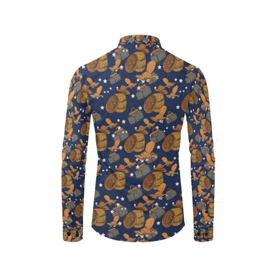 Cowboy Pattern Print Design 03 Men's Long Sleeve Shirt