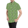 Zombie Eyes Design Pattern Print Men's Short Sleeve Button Up Shirt