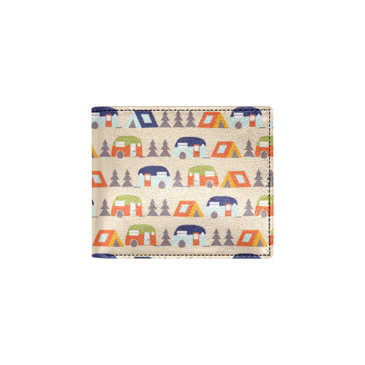 Camper Tent Pattern Print Design 03 Men's ID Card Wallet