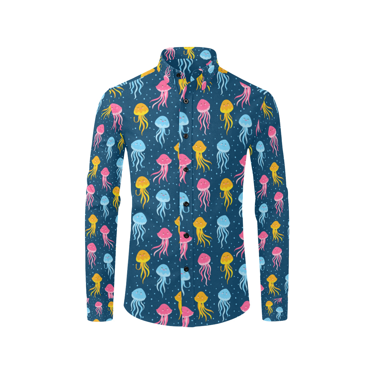 Jellyfish Pattern Print Design 04 Men's Long Sleeve Shirt