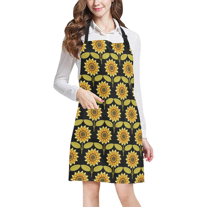Sunflower Pattern Print Design SF015 Apron with Pocket